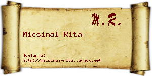 Micsinai Rita névjegykártya
